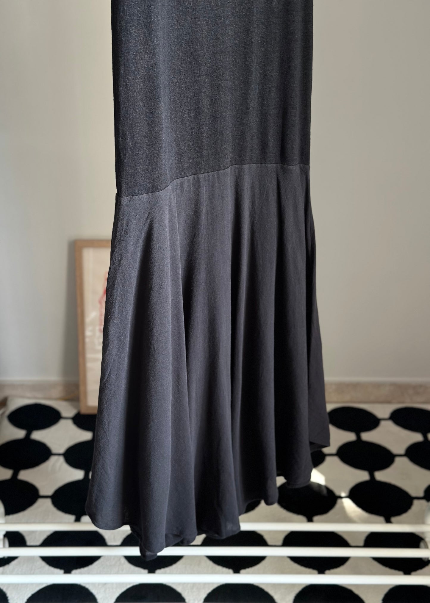 Amazing black linen/cotton casual dress