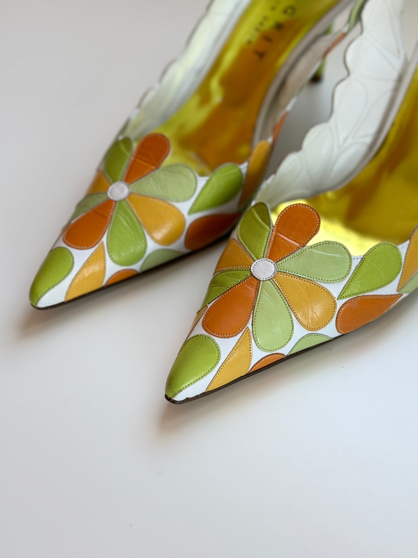 Vintage leather slingback shoes
