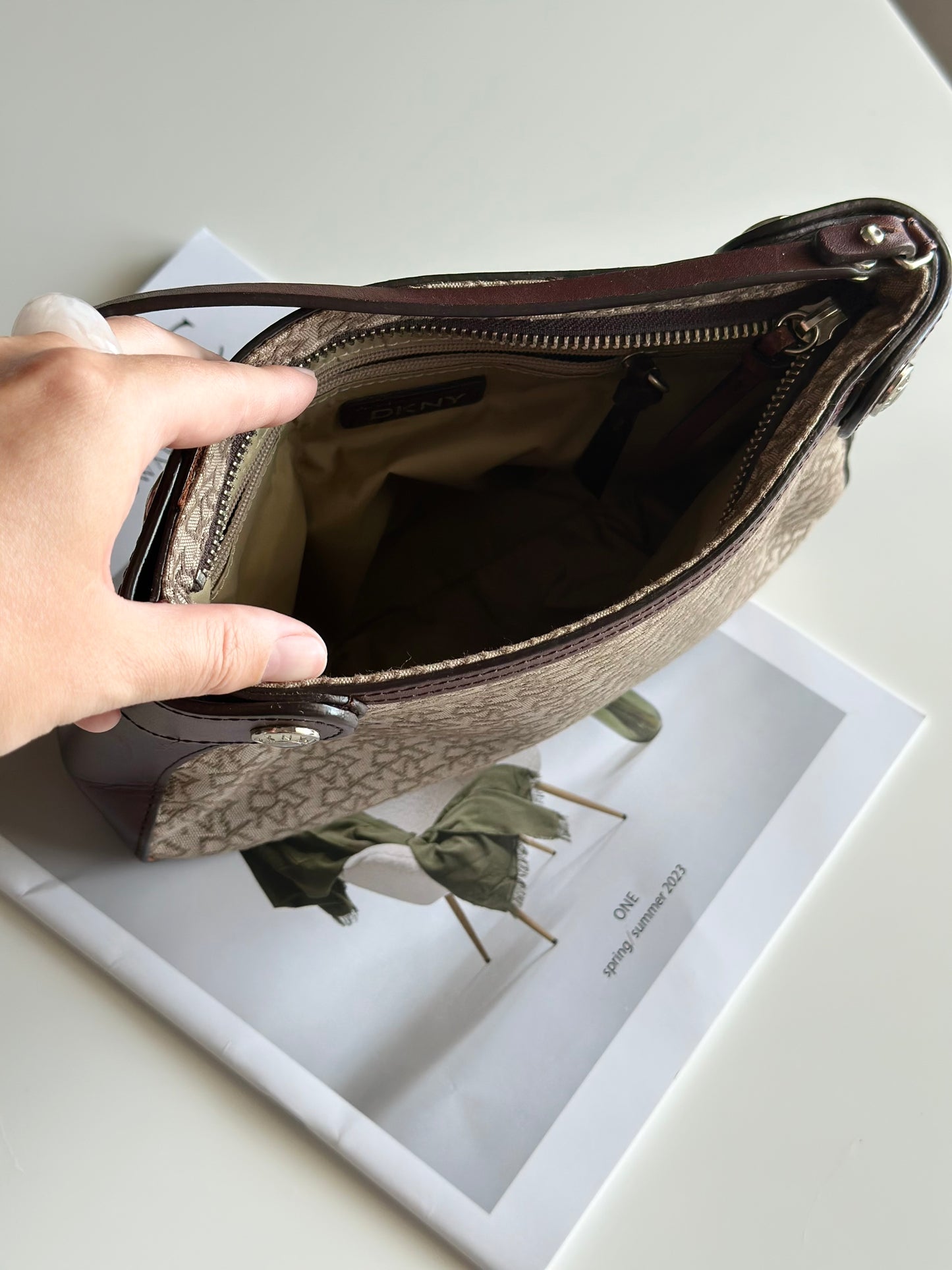 Vintage DKNY shoulder bag with a sleek, urban feel