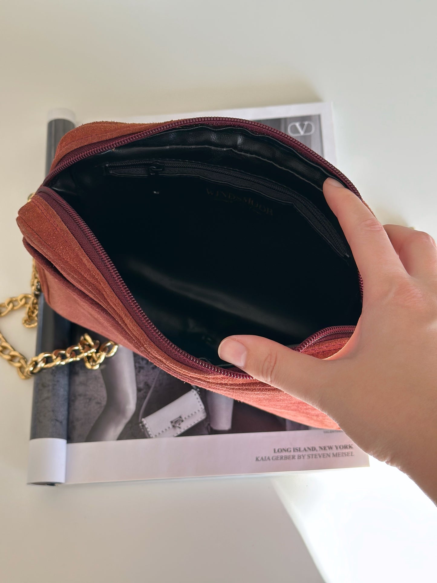 Vintage suede bag by Windsmoor 1980s)
