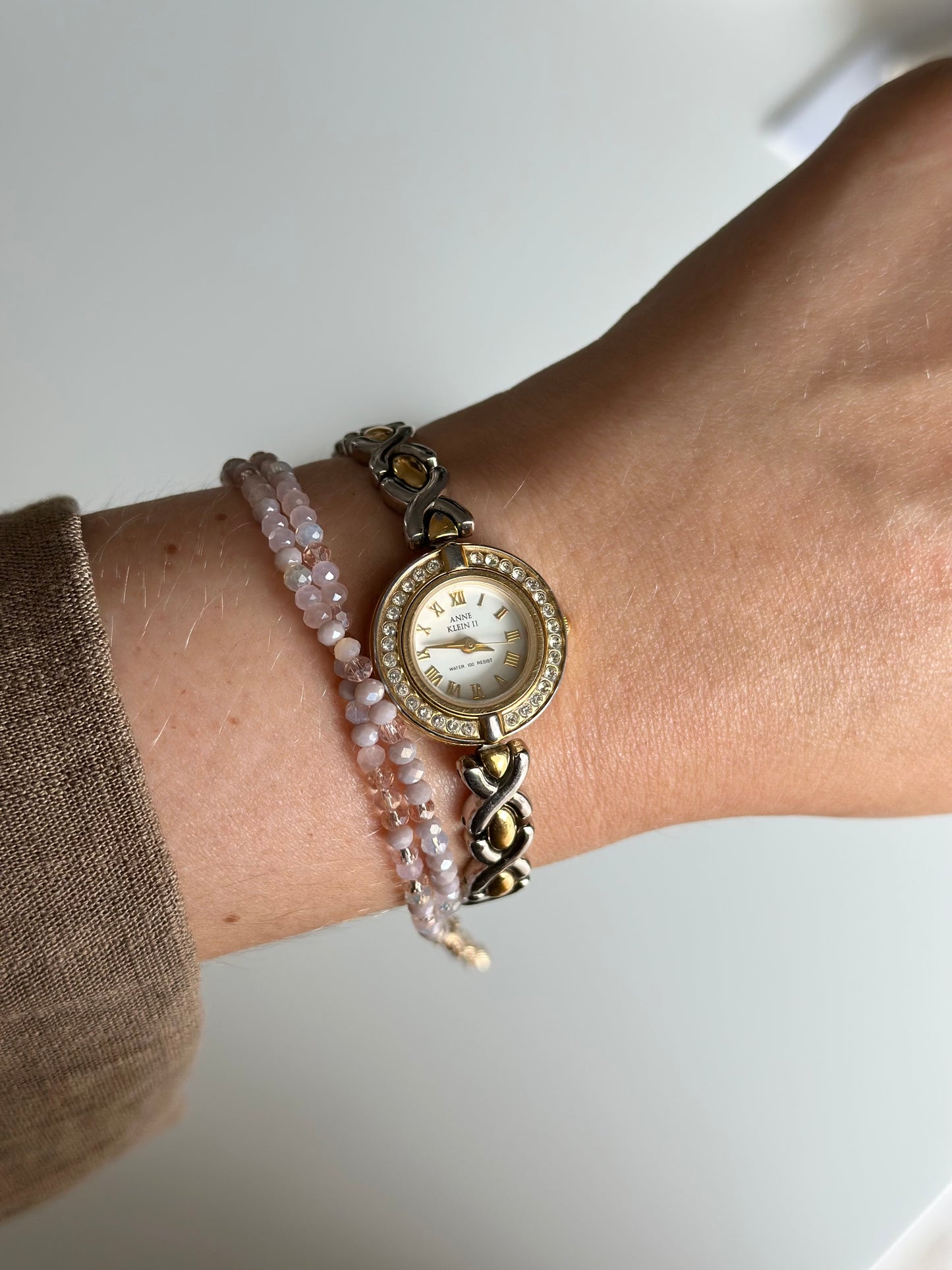 Vintage Anne Klein II watch with a stylish two-tone design