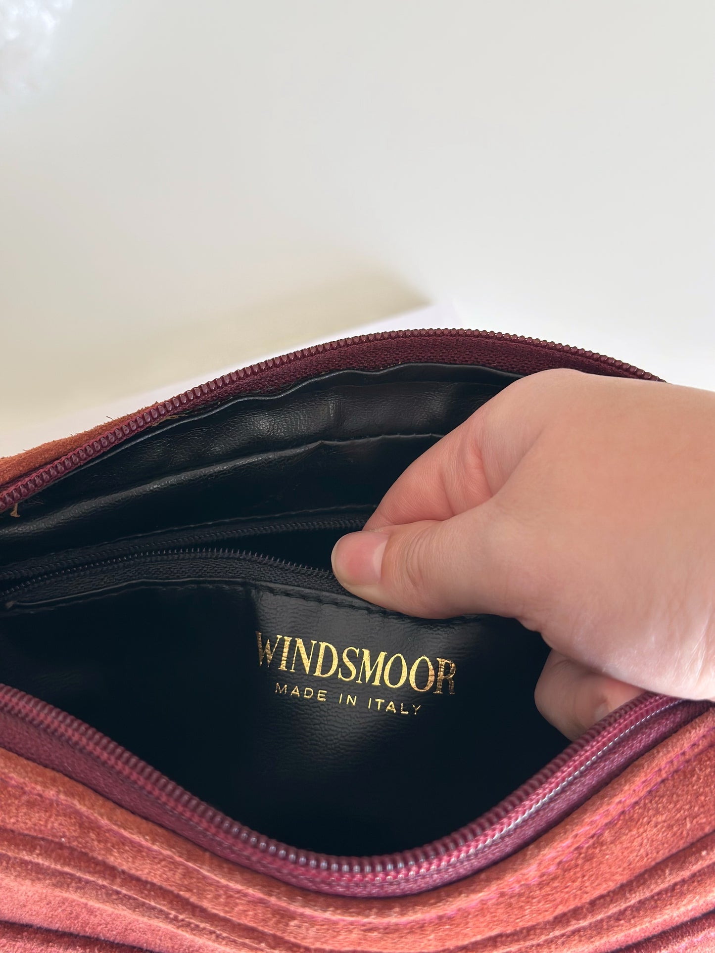 Vintage suede bag by Windsmoor 1980s)