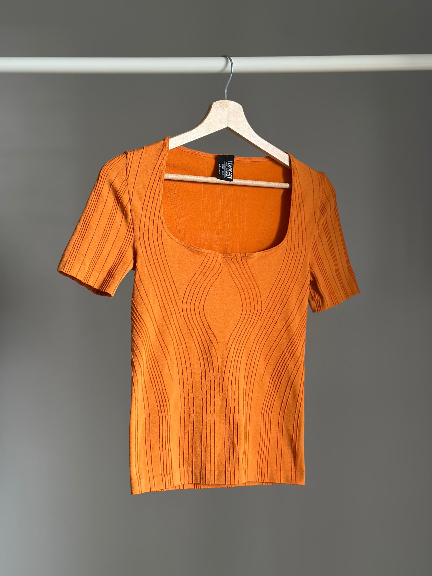 Vintage Wolford top in a striking orange hue