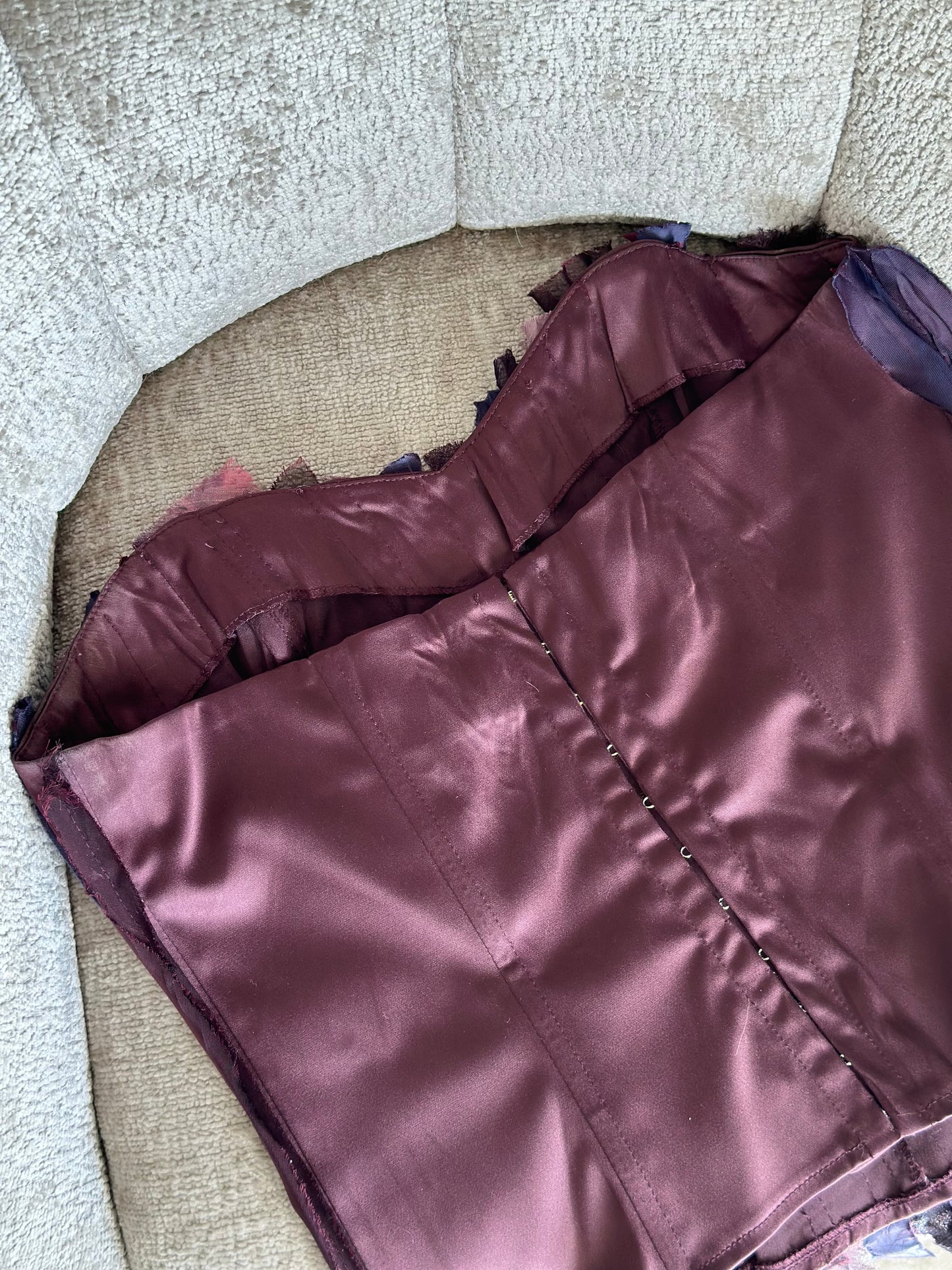 Stunning vintage burgundy corset top