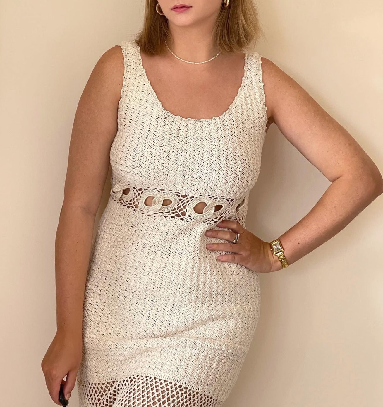 Lovely vintage handmade crochet sundress