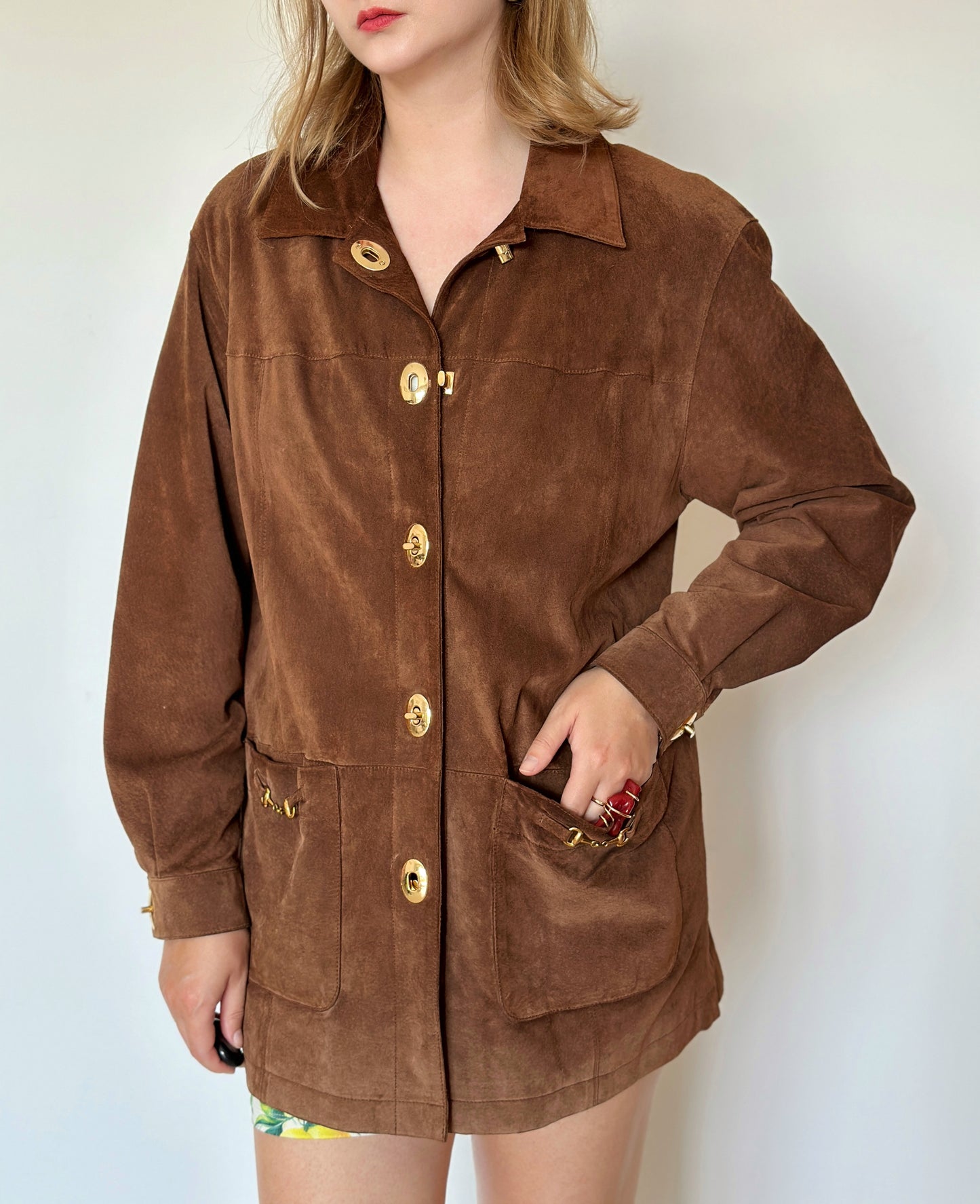 Vintage 100% suede leather jacket