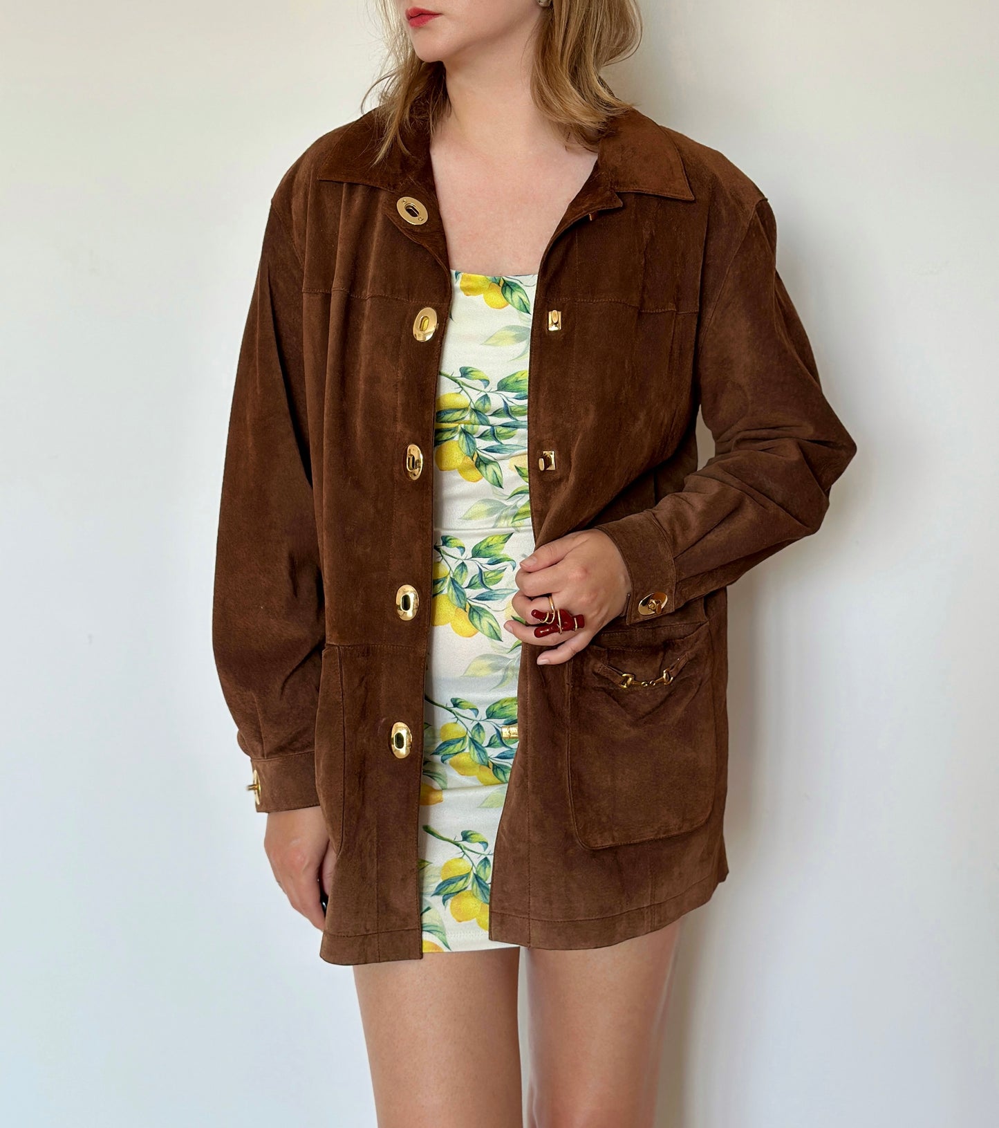 Vintage 100% suede leather jacket