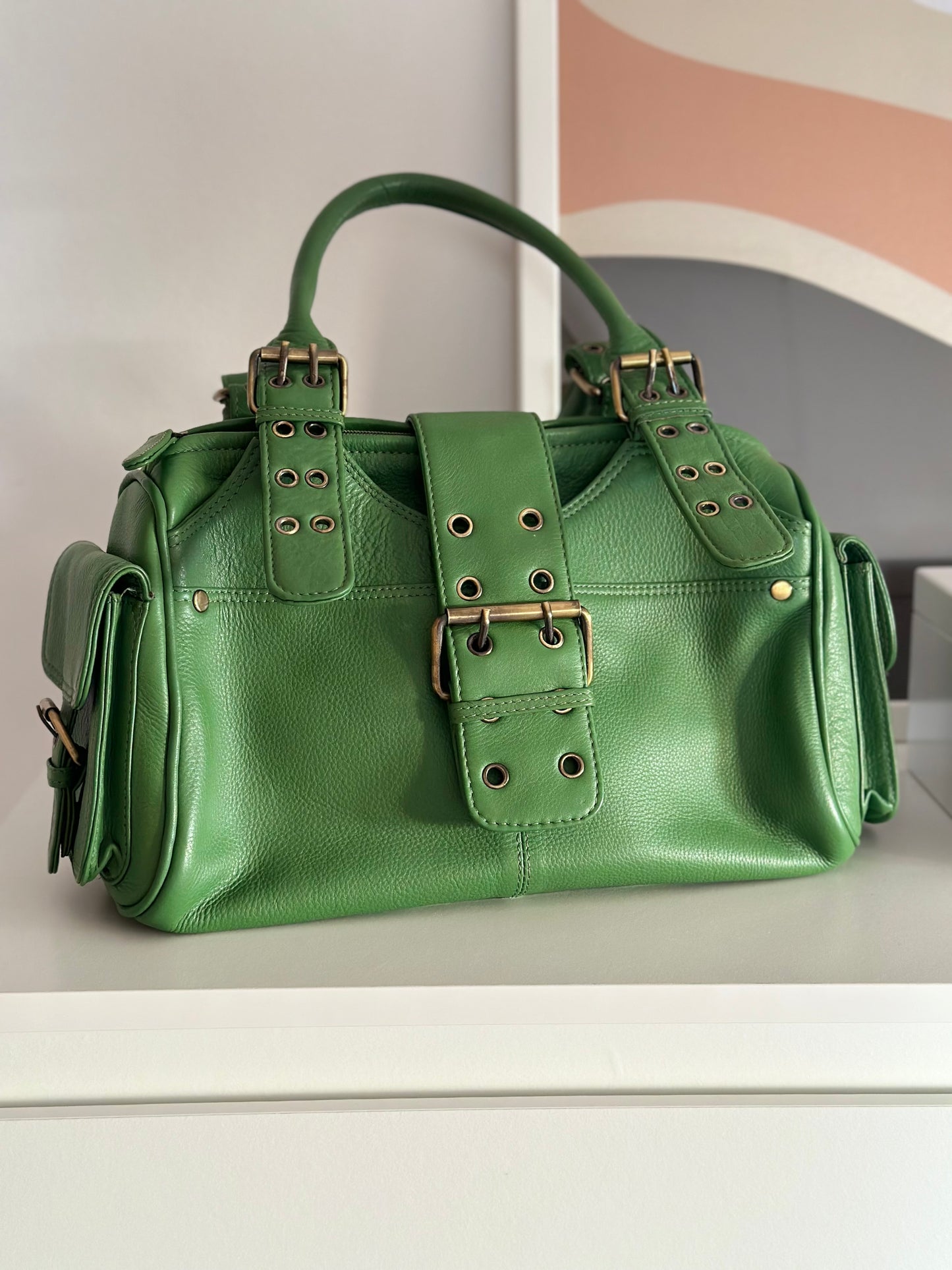 Vintage real leather bag 💔