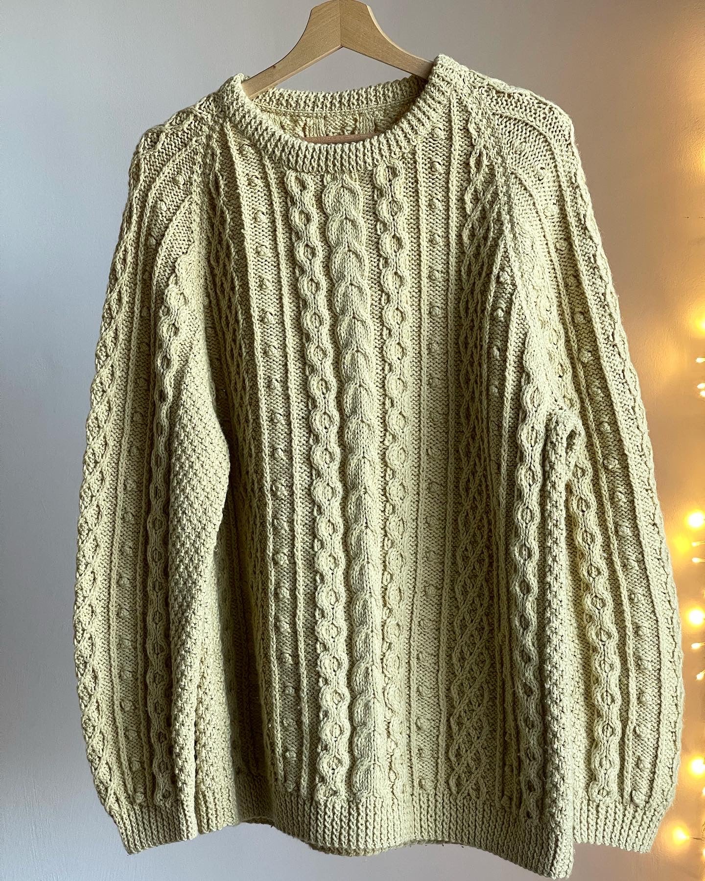 Vintage cable knit handmade woollen sweater
