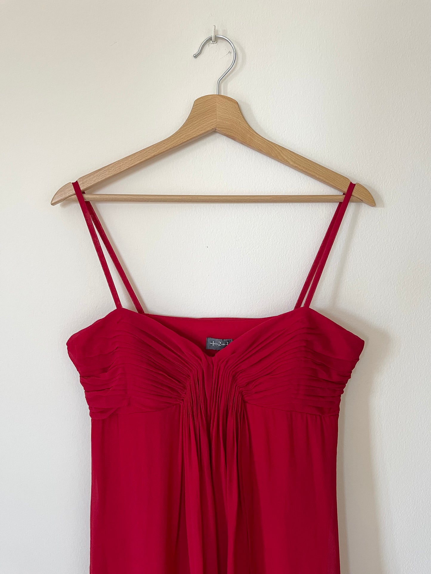 Vintage cocktail silk dress by French brand 1.2.3 Paris