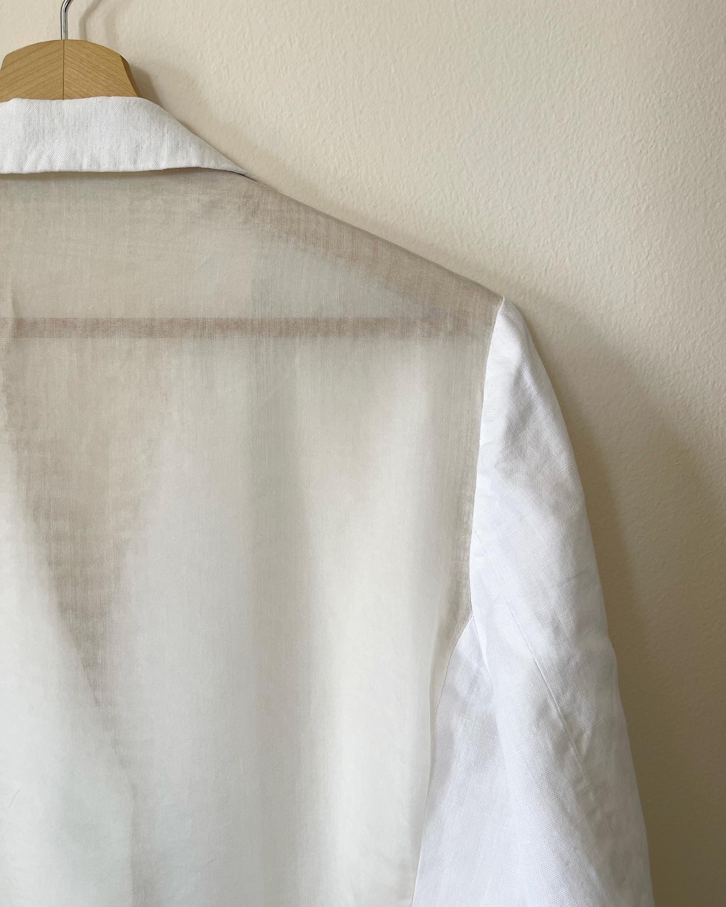 Incredible vintage linen blazer with sheer back from brand NVSCO