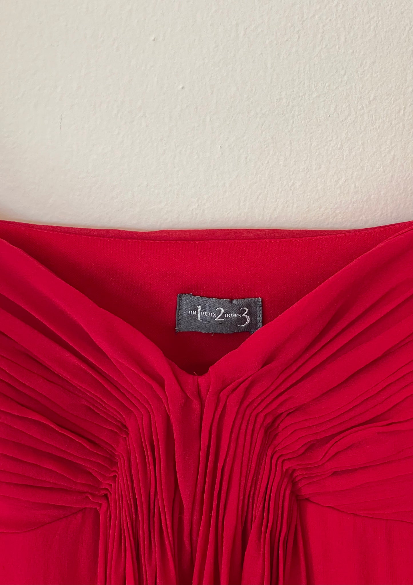 Vintage cocktail silk dress by French brand 1.2.3 Paris