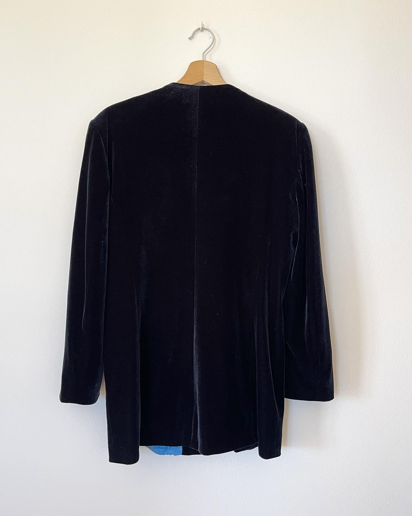 Vintage black velvet blazer Jacques Vert (80s)