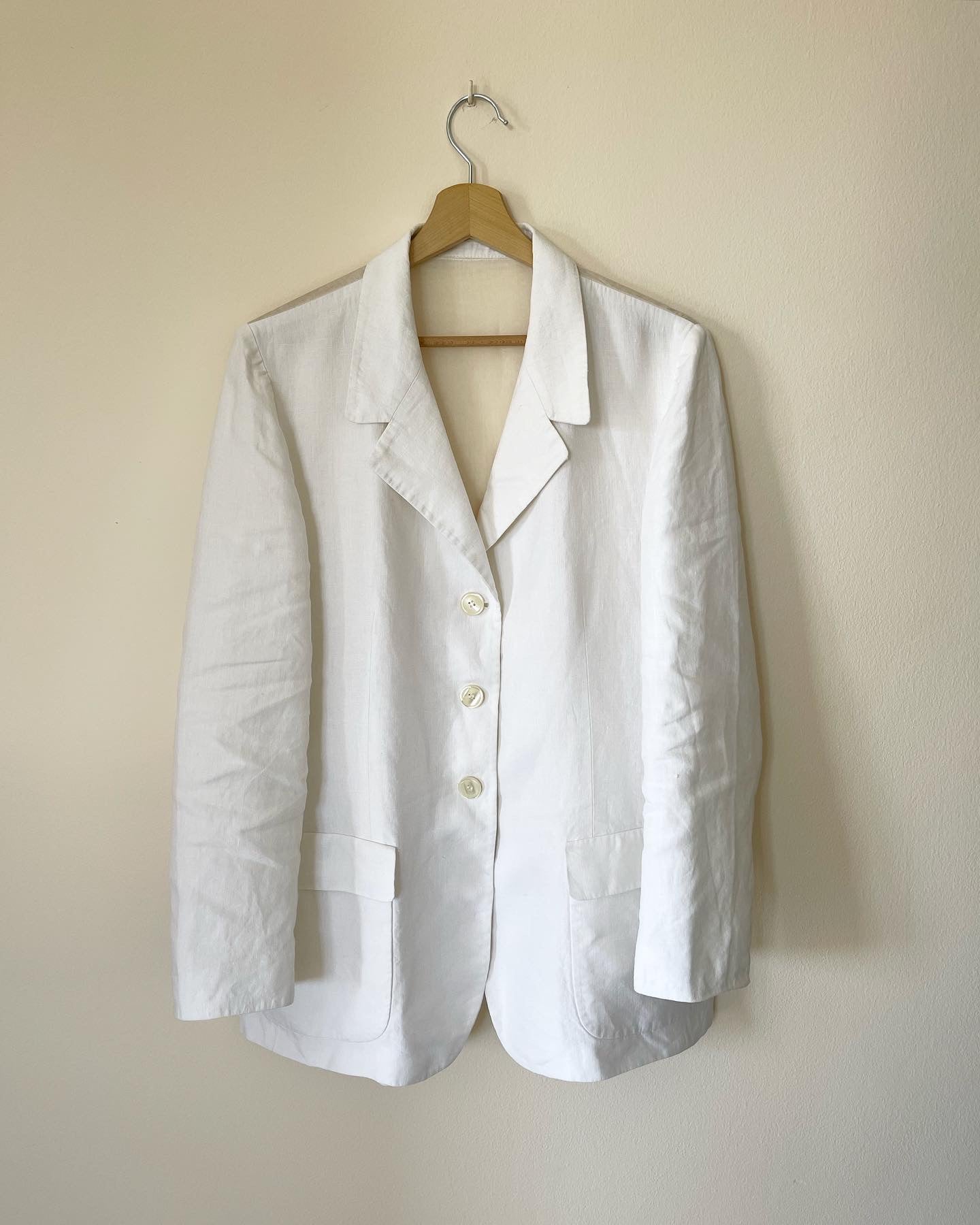 Incredible vintage linen blazer with sheer back from brand NVSCO