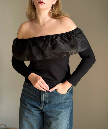Chic black off shoulder top