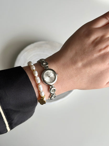 Vintage Philip Mercier silver quartz watch