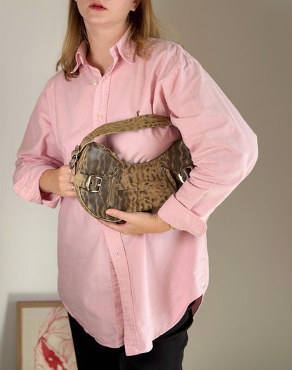 Stylish vintage DKNY shoulder bag in a snakeskin pattern