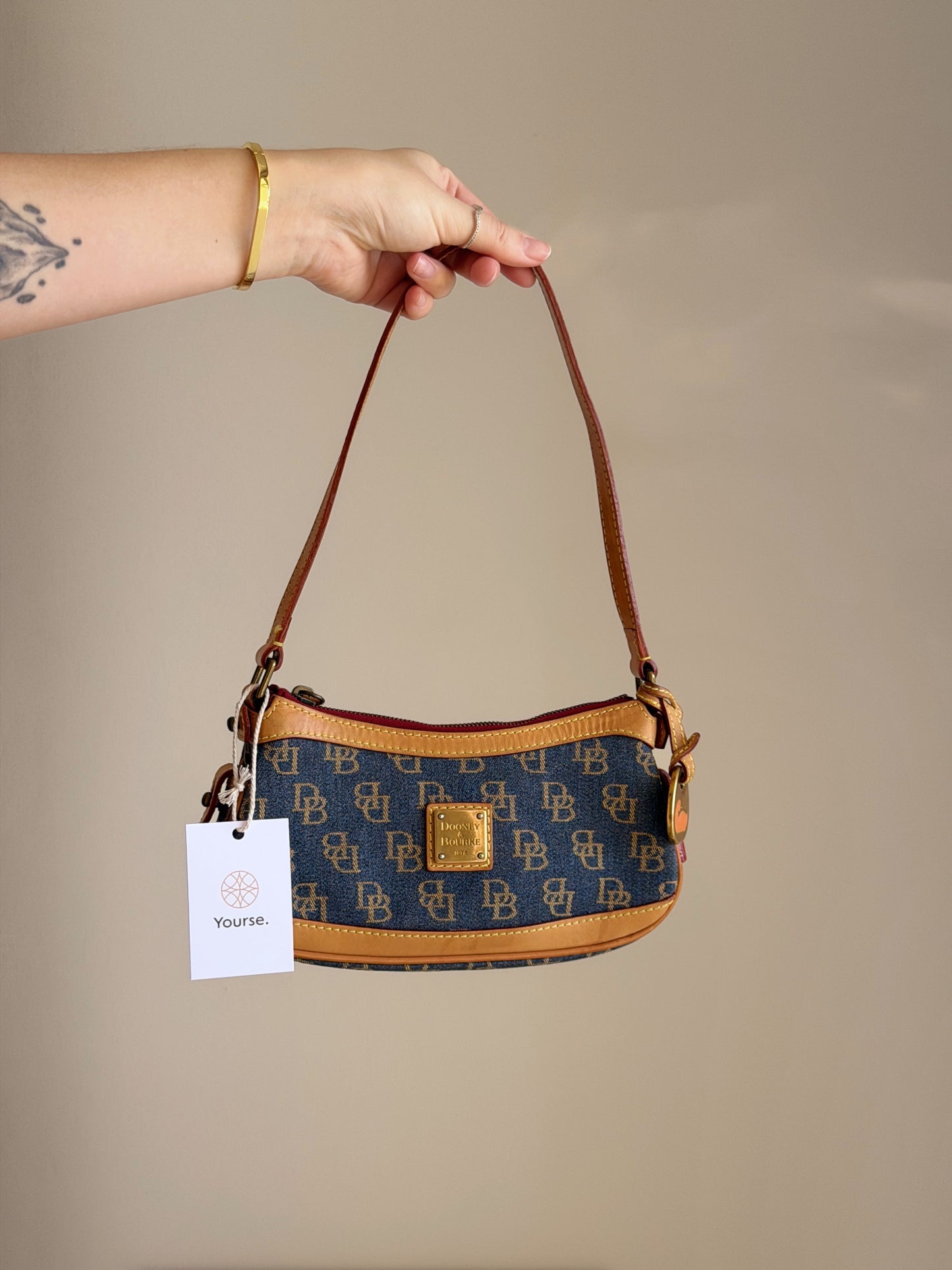 Vintage Dooney & Bourke monogram baguette