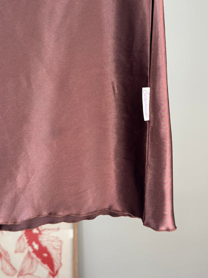 Elegant nightgown in rich brown satin