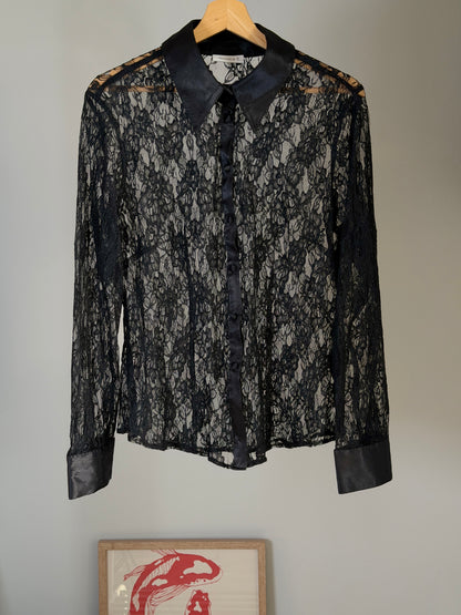 Sophisticated black lace blouse by Yessica