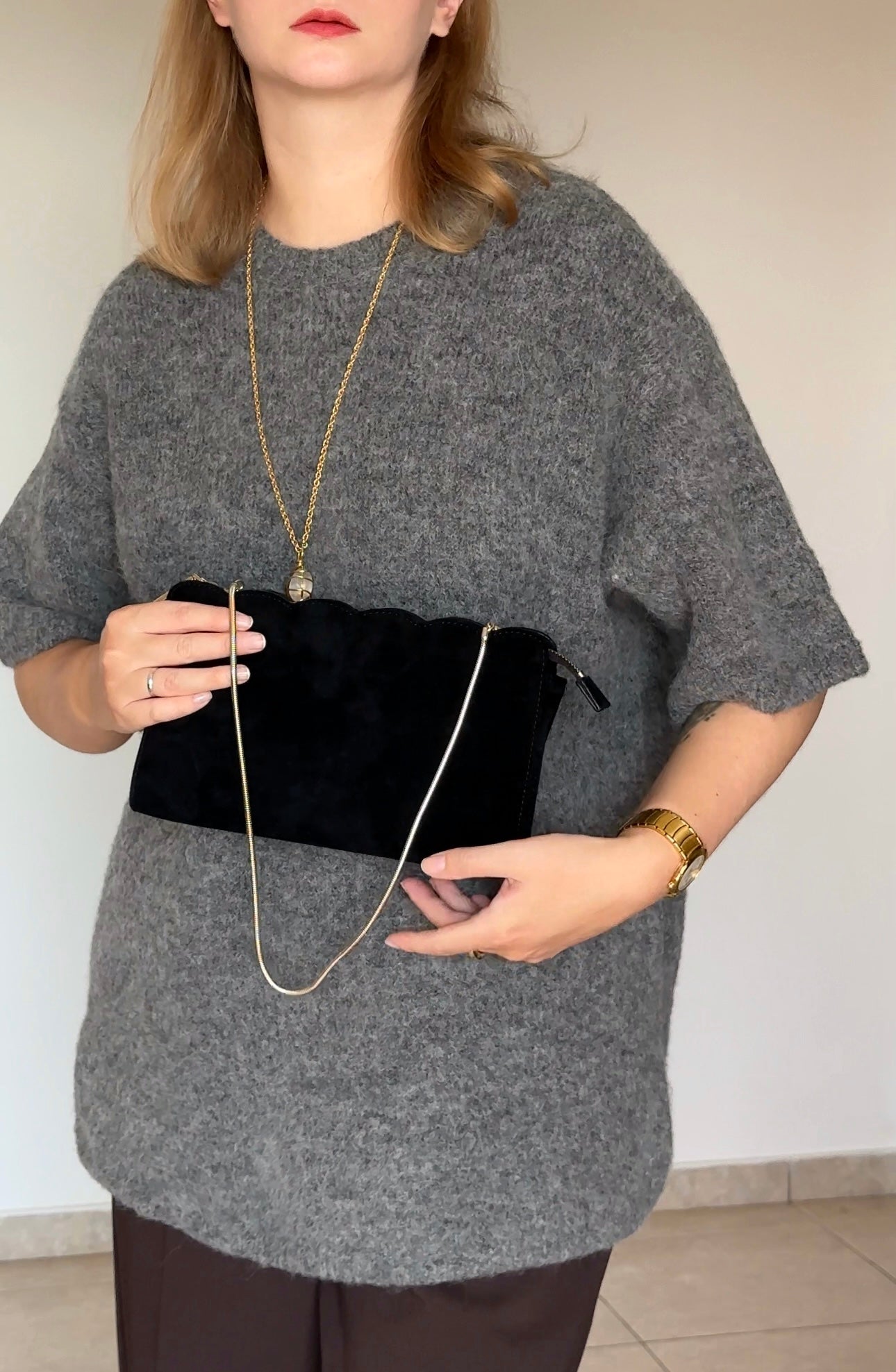 Amazing vintage suede clutch bag Hobbs