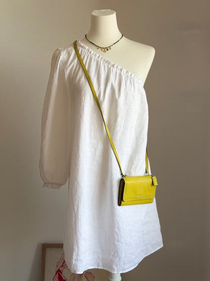 Minimalist one-shoulder linen dress