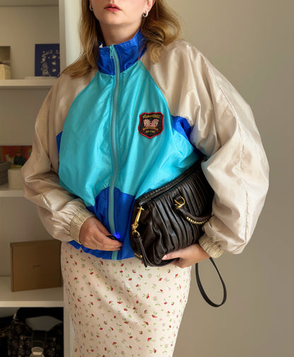 Vintage colour-block light windbreaker