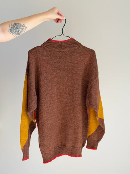 Vintage sweater in a vibrant argyle pattern