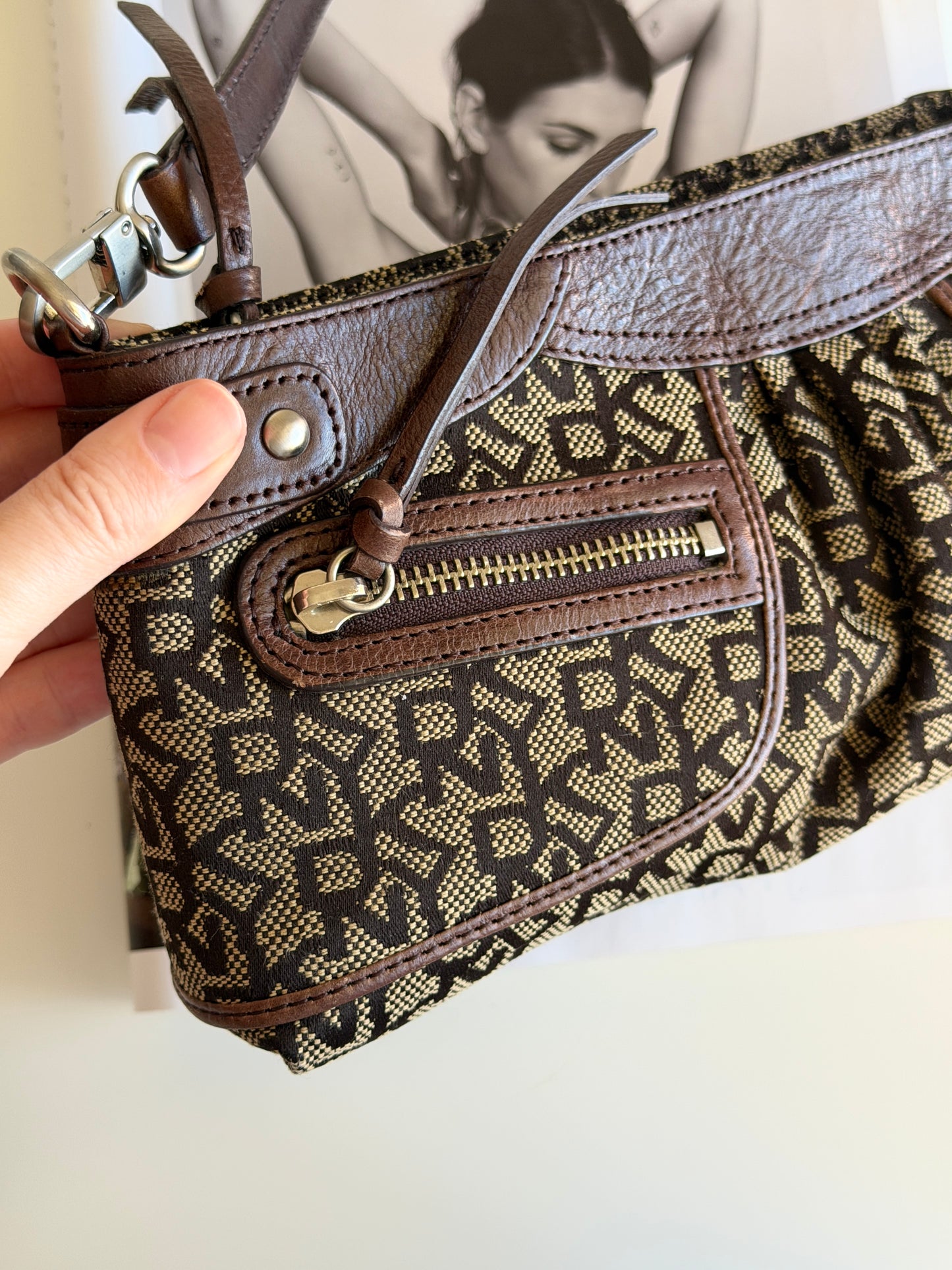 Vintage brown DKNY baguette bag