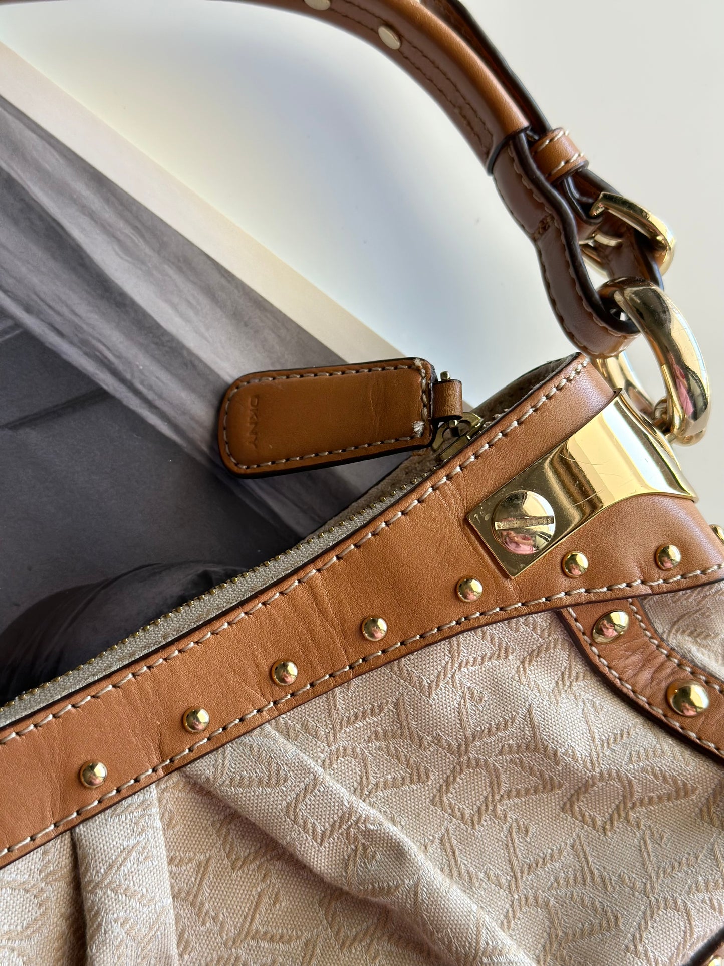 Vintage chic DKNY small bag with edgy details
