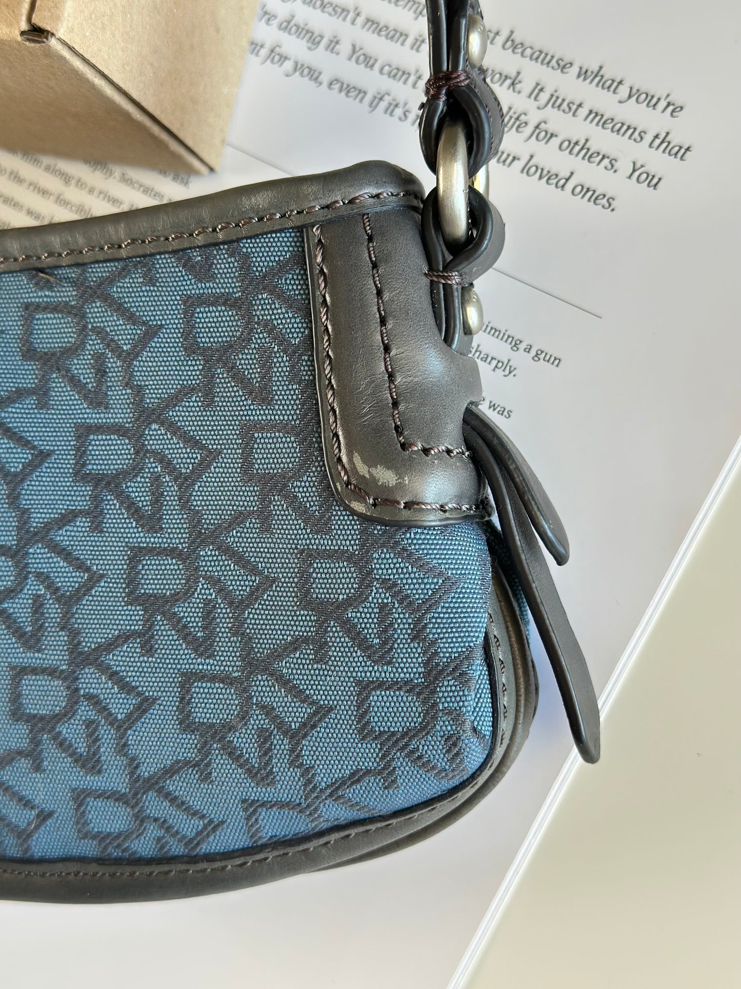 Stunning vintage DKNY baguette bag in rare colour