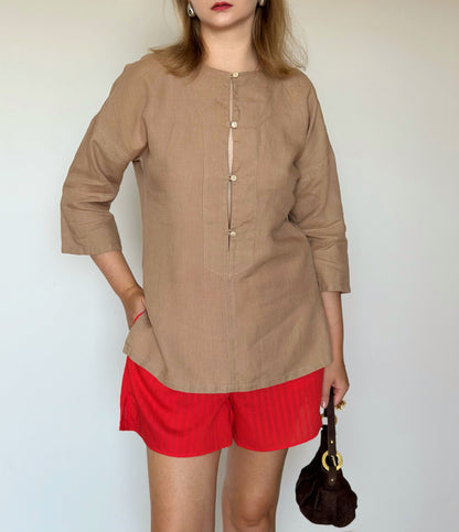 Beautiful vintage minimalistic linen blouse Max Mara