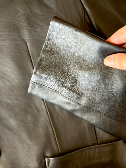 Vintage black leather blazer
