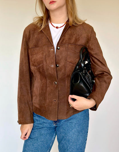 Vintage 100% suede brown jacket