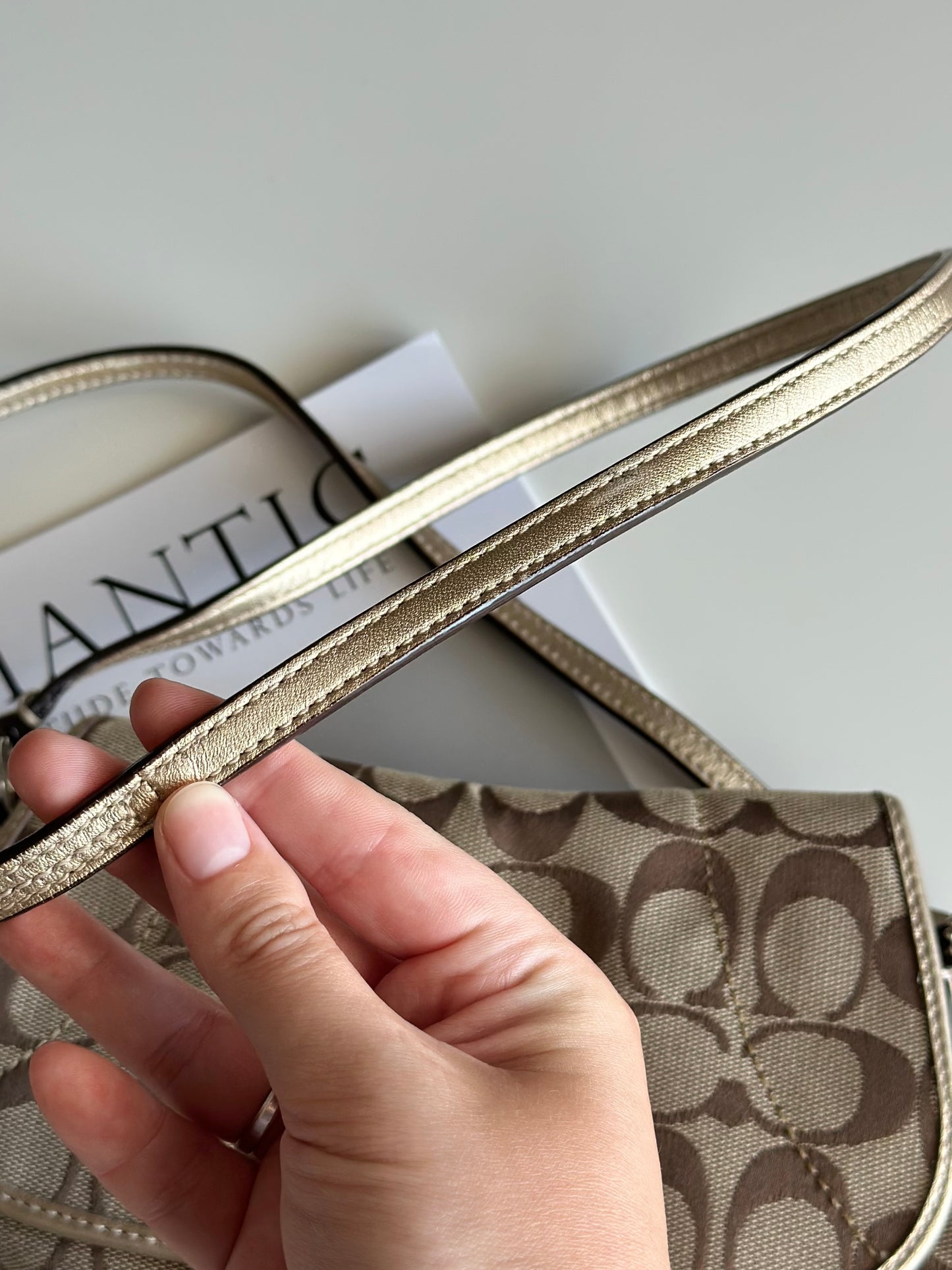 Lovely Coach crossbody bag in signature jacquard canvas