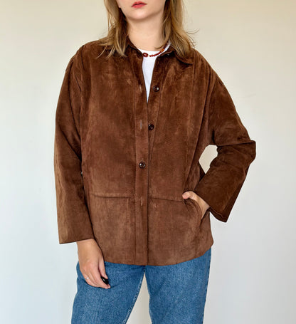 Vintage 100% suede brown jacket