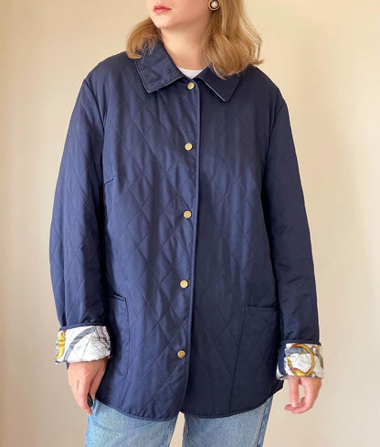 Vintage blue jacket in a quilted weave