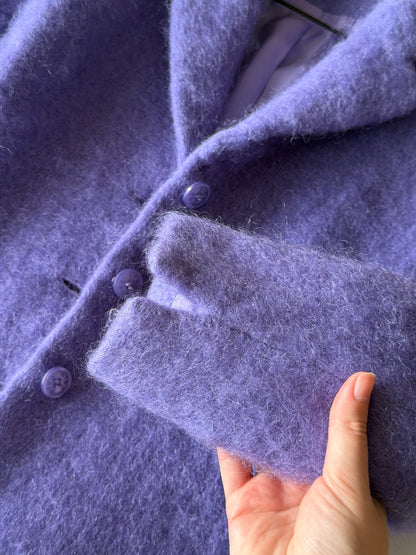 Statement mohair blend lilac jacket