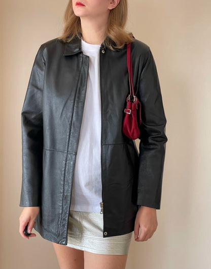 Stunning vintage minimalistic leather jacket