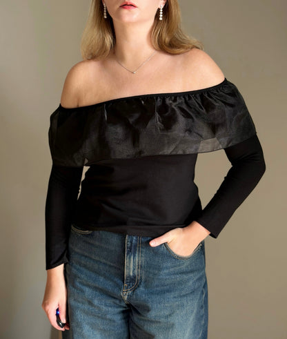 Chic black off shoulder top