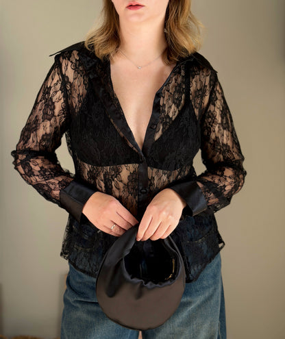 Sophisticated black lace blouse by Yessica