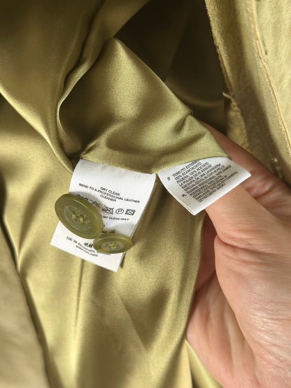 Beautful light olive green suede coat