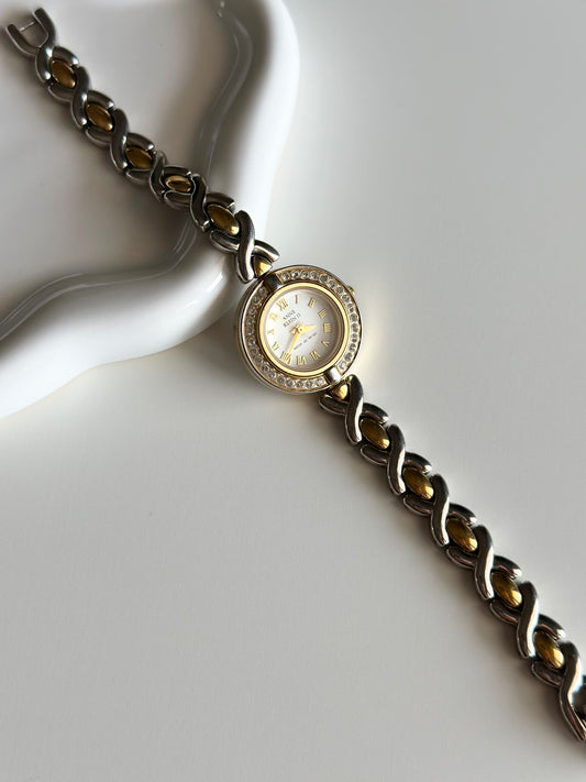 Vintage Anne Klein II watch with a stylish two-tone design