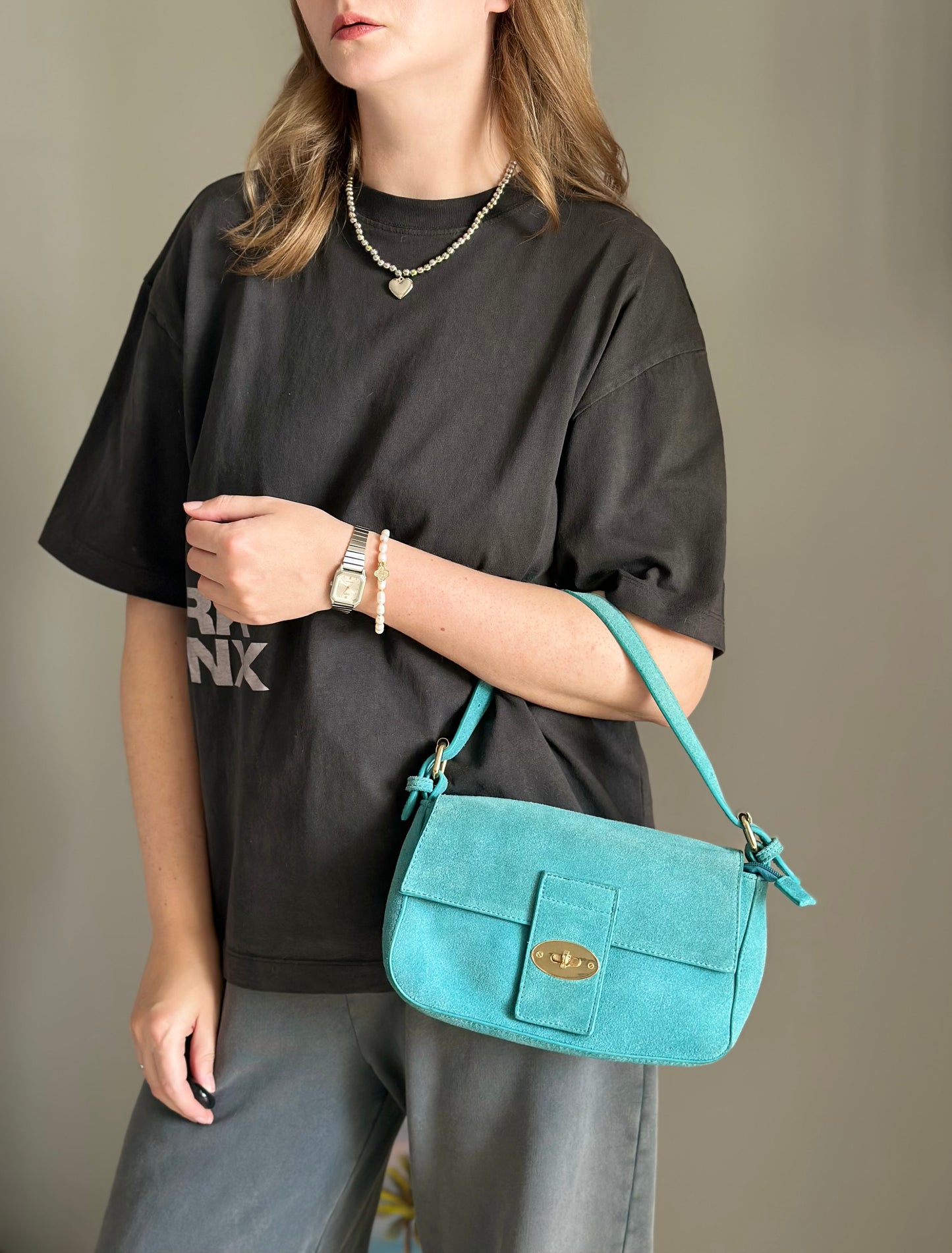 Lovely vintage suede shoulder bag