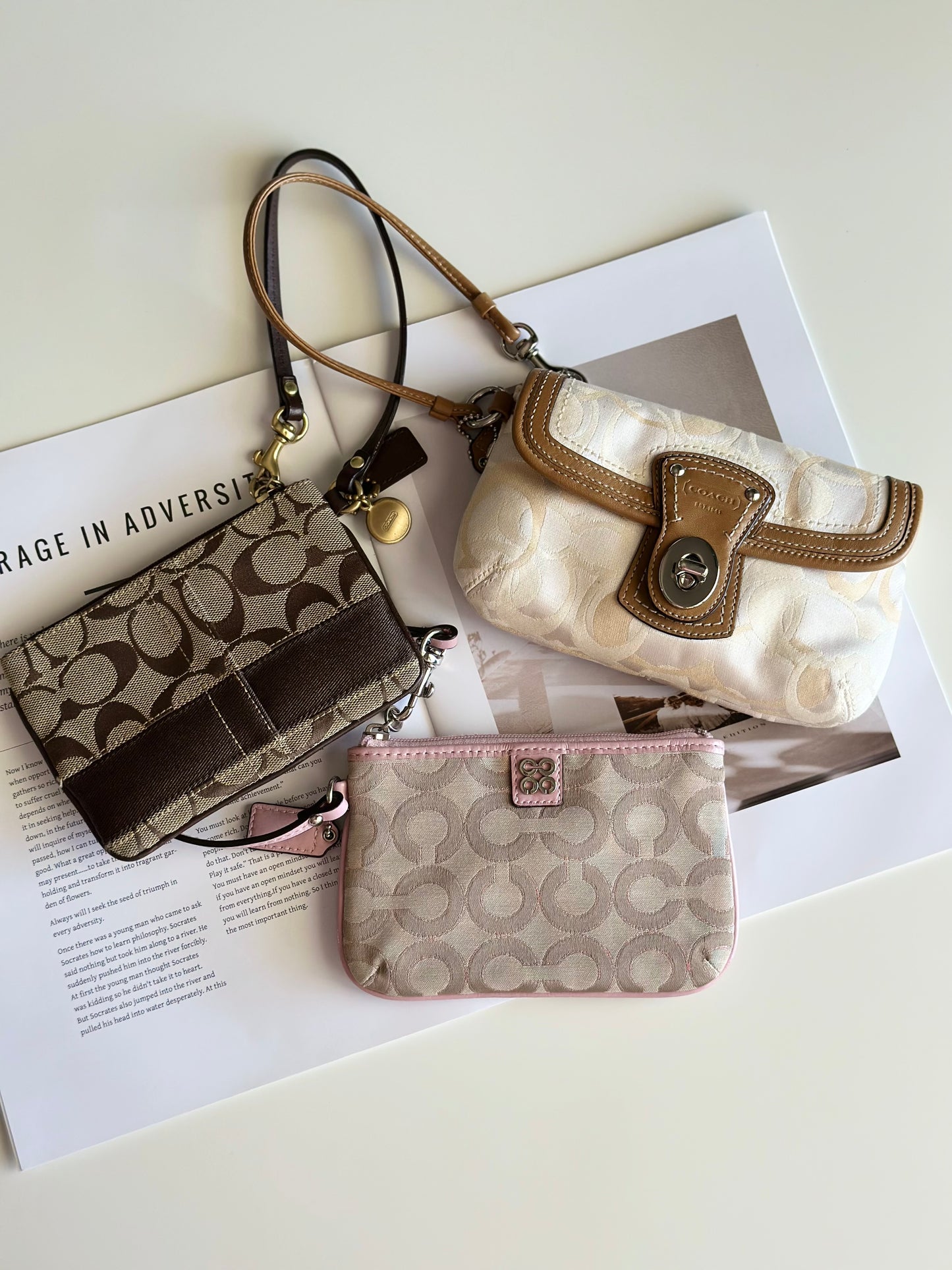 Amazing beige Y2K wristlet from Coach