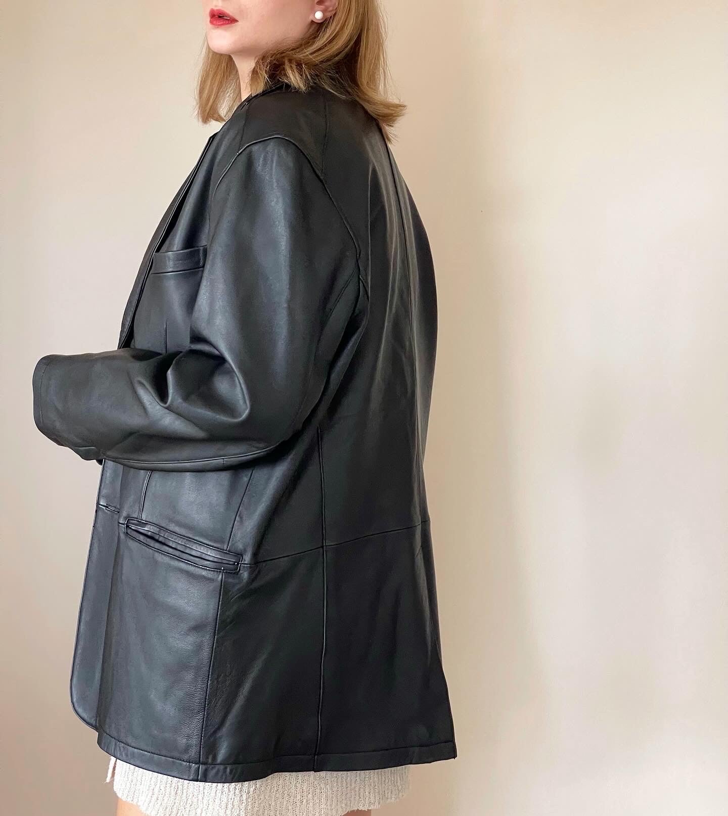 Stunning vintage oversized leather jacket Columbia