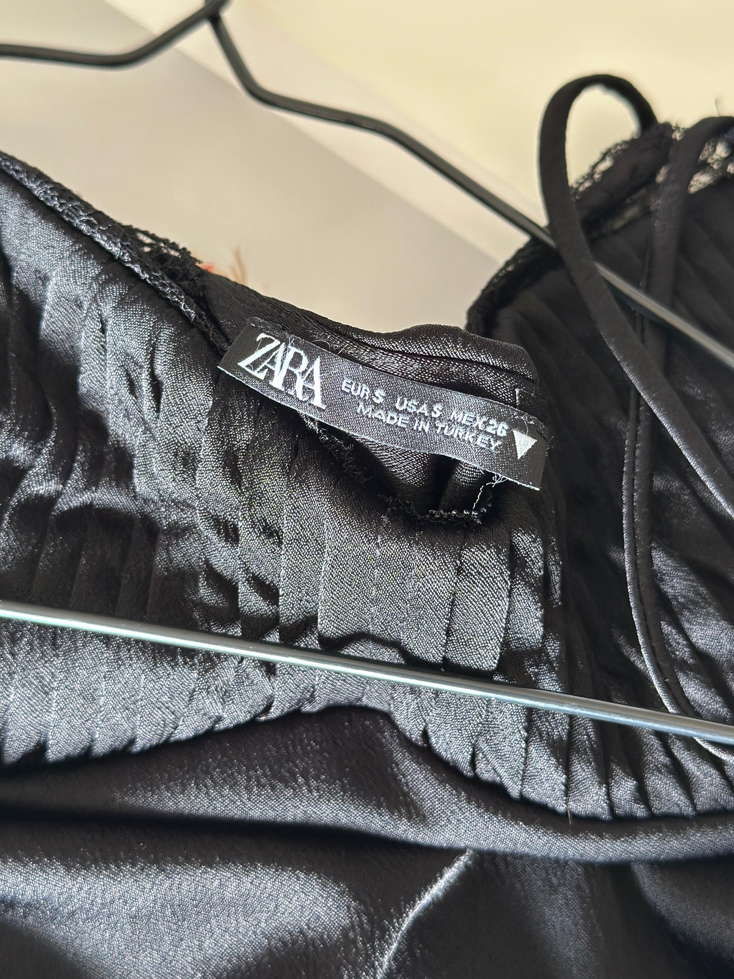 Sleek black slip dress Zara