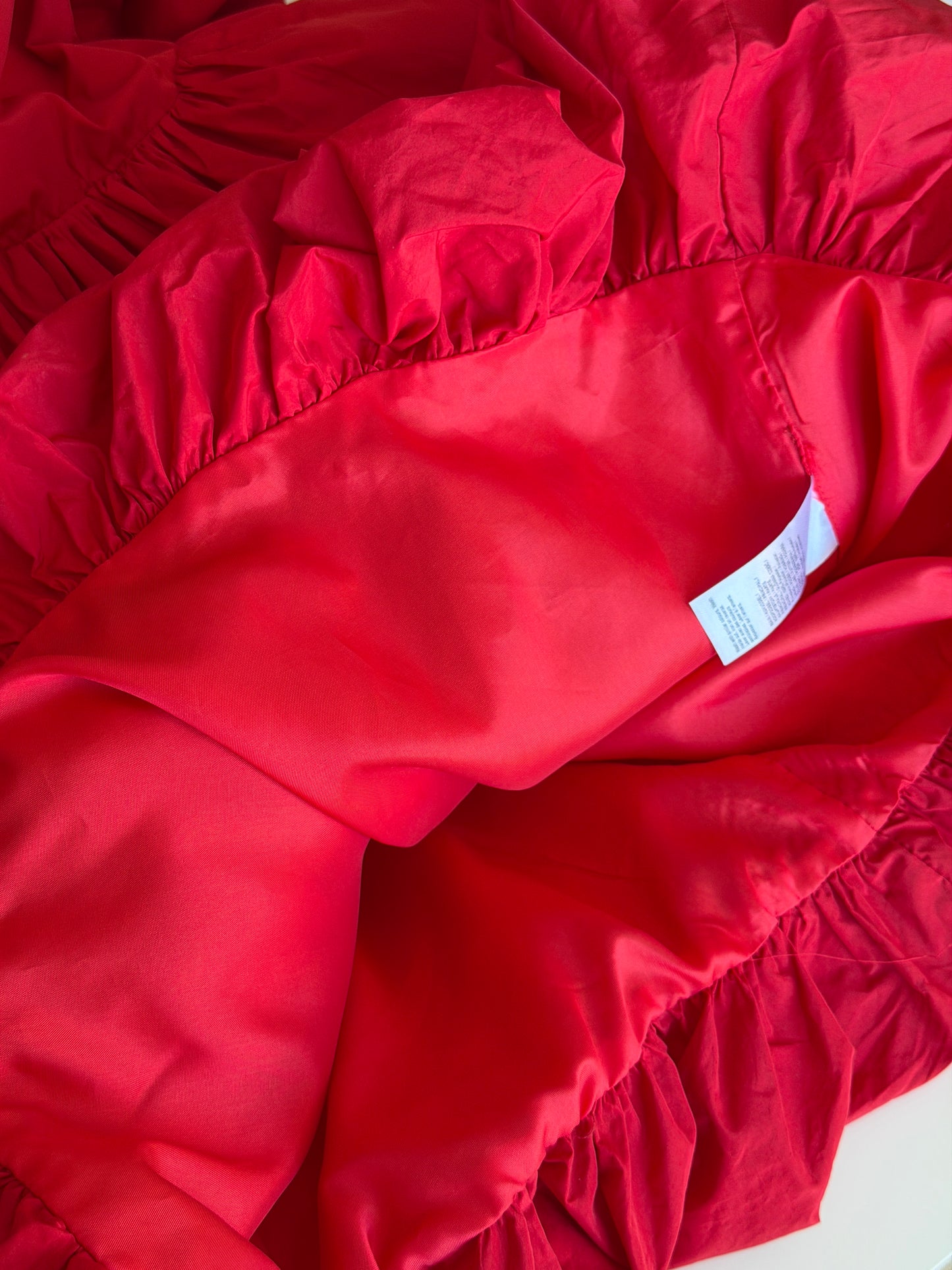 Red bubble hem mini dress