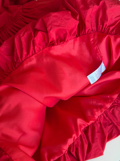 Red bubble hem mini dress