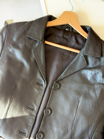 Vintage black leather blazer